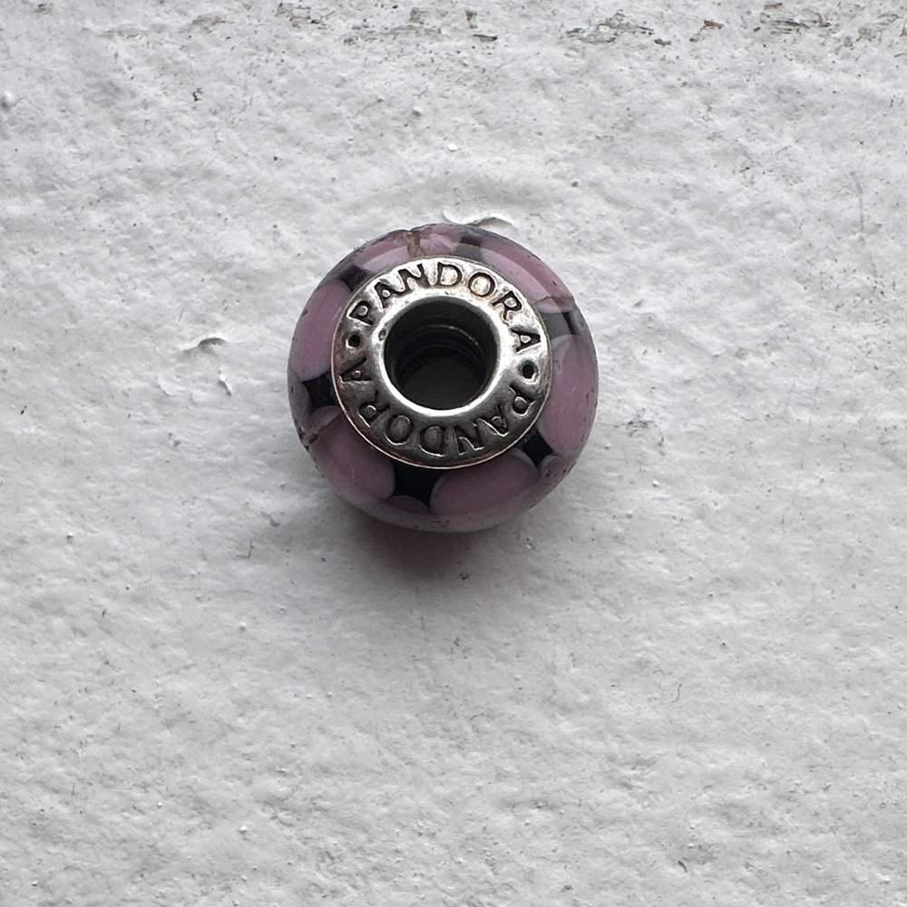 Pandora Purple & Pink Morano Glass Charm Bead